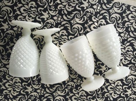 Vintage white milk glass hobnail goblet white glass goblet | Etsy ...