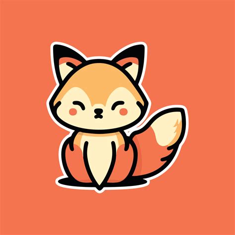 Cute cartoon fox. Funny red fox for collection. Emotion little animal ...