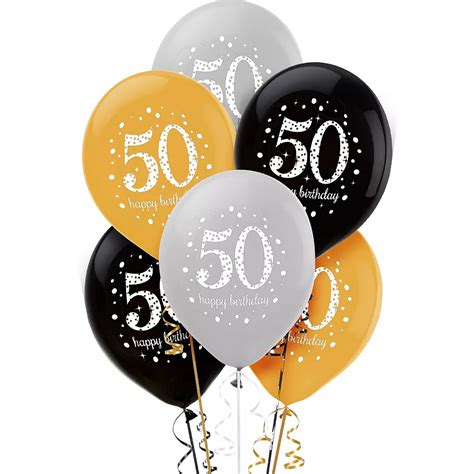 50th Birthday Balloons 6ct - Sparkling Celebration | Party City