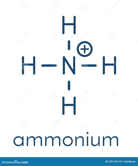 Ammonium Cation. Protonated Form of Ammonia. Skeletal Formula. Stock Vector - Illustration of ...