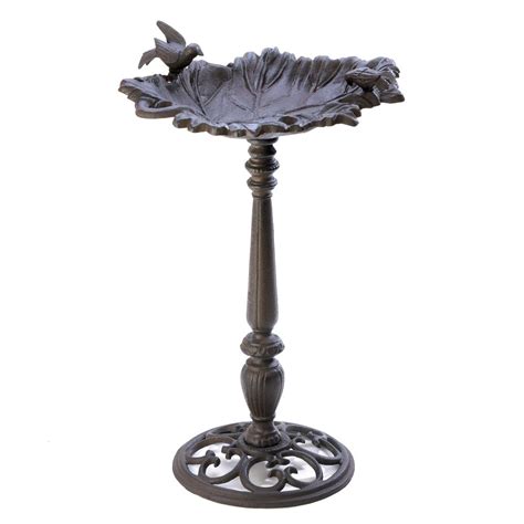 Ornate Metal Bird Bath, Decorative Bird Baths, Tall Cast Iron Garden Bird Baths - Walmart.com ...