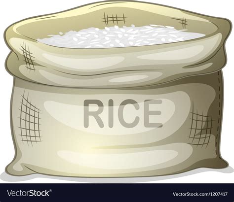 A sack of white rice Royalty Free Vector Image