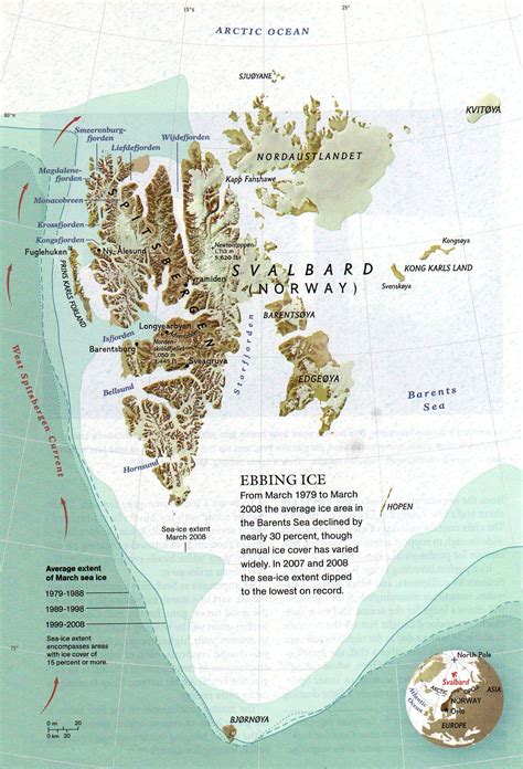 Svalbards Ebbing Ice Map - svalbard norway • mappery