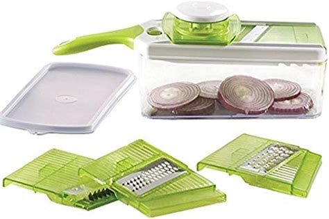 Amazon.com: Mandoline Slicer Container and Lid with 4 Adjustable Blades - Cheese Grater ...