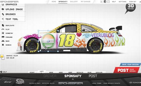 Design Your Own Toyota Racing Sponsafier Cup Car | Veerublog