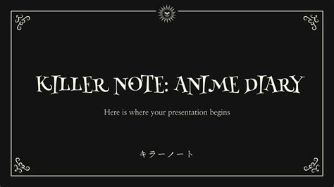 Killer Note: Anime Diary | Google Slides & PowerPoint template