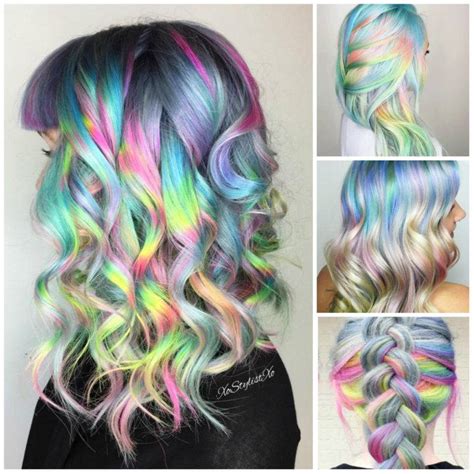 40 Iridescent Holographic Hair Coloring Ideas to Make Your Hair Resemble a Pastel Colored Rainbow