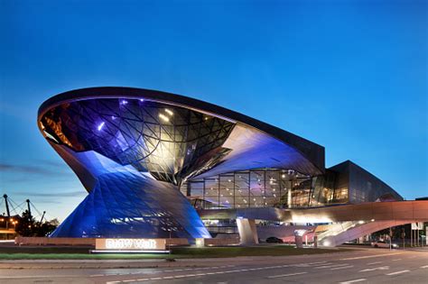 Bmw Museum Munich Germany At Night Stock Photo - Download Image Now ...