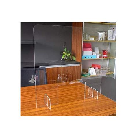 Buy Desktop Protective Shield Barrier, Clear Acrylic Sneeze Guard (18" H x 18" W) Portable ...