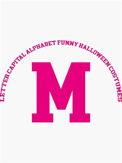 "Letter M Capital Alphabet Funny Halloween Costumes" Sticker for Sale by Freddy501 | Redbubble