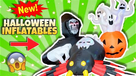 New Inflatables HALLOWEEN Reaper, Ghosts Spider Kaleidoscope light show! Amazon - YouTube