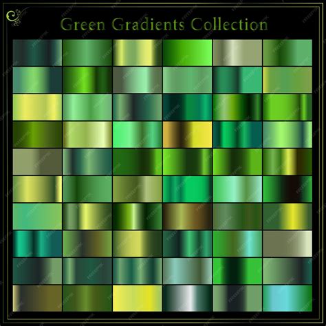 Premium Vector | Set of green gradients color of nature vector illustration