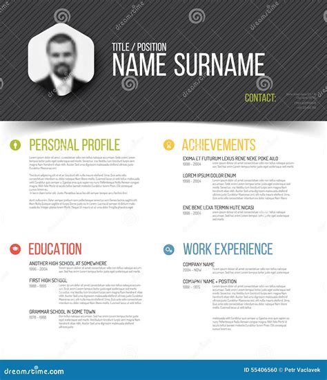 Cv / Resume Template Vector Illustration | CartoonDealer.com #55406560