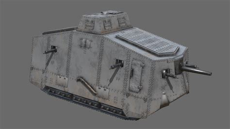 A7V German Tank WW1 - 3D model by Joe-Wall (@Aceofjoey) [dd18604] - Sketchfab