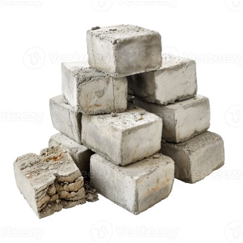 AI generated Stacked Concrete Blocks on Transparent Background 36334302 PNG