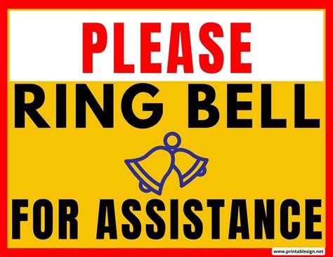 Please Ring Bell For Assistance Sign | FREE Download