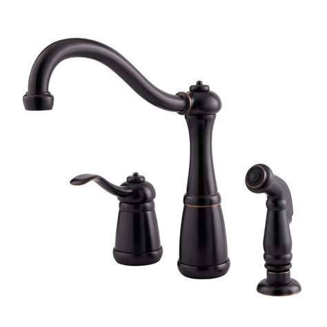 Pfister Marielle Single-Handle Side Sprayer Kitchen Faucet in Tuscan Bronze-LG26-3NYY - The Home ...