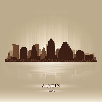 Austin Texas City Skyline Silhouette Stock Illustration - Download Image Now - iStock