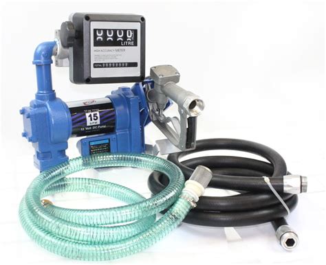 Gasoline Anti-Explosive Fuel Transfer Pump 12V DC 15GPM W/ Meter, Hoses ...