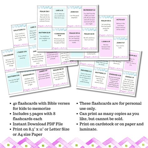 40 Bible Memory Verses for Kids Flashcards in English and Spanish, 2 ...