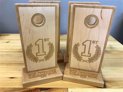 Cornhole Custom trophies | Custom trophies, Cornhole tournament, Trophy design