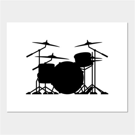 Drum set silhouette illustration - Drum Set - Posters and Art Prints | TeePublic