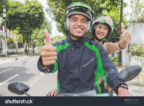 Happy Commercial Motorcycle Taxi Driver His Stock Photo 696224005 | Shutterstock