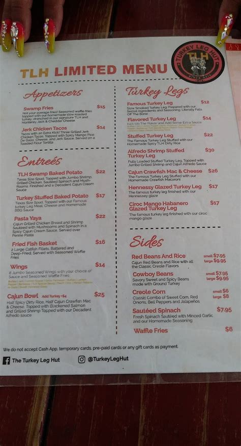 Menu at Turkey Leg Hut restaurant, Houston, Almeda Rd suite A/B