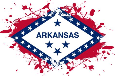 Printable State Flag of Arkansas - Ink Splat | Vector Country Flags of ...