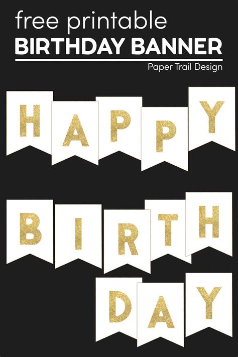 Happy Birthday Banner Printable Template - Paper Trail Design | Happy birthday banner printable ...