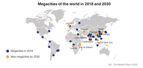 Top 20 Megacities Locations On A Map