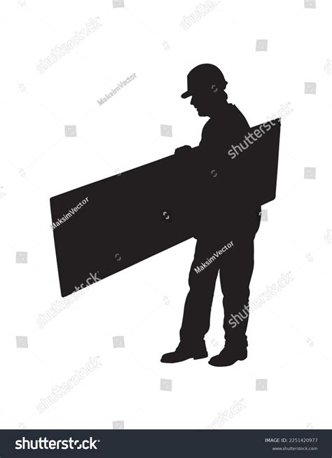 Builder Silhouette Isolated On White Background Stock Vector (Royalty Free) 2251420977 ...