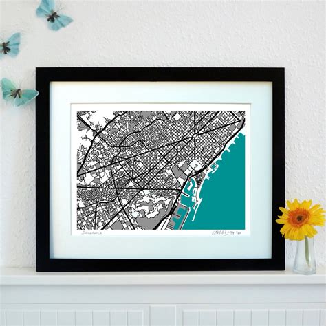 Barcelona Art Map Limited Edition Contemporary Giclée Print - Etsy