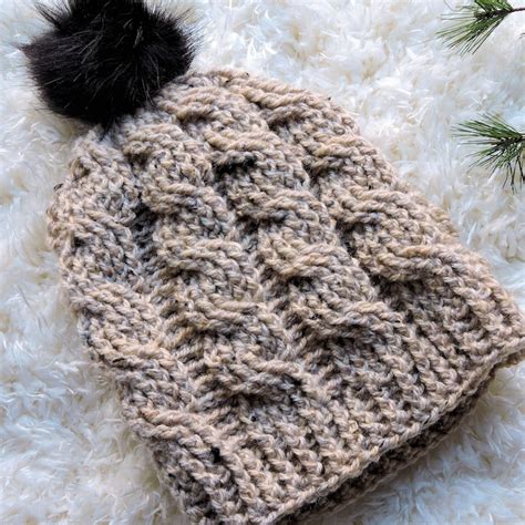 Crochet Cable Stitch Hat Pattern Crochet Cables Hat Unisex - Etsy