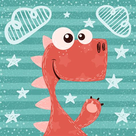 Cartoon funny. cute, dino illustration. 461298 Vector Art at Vecteezy