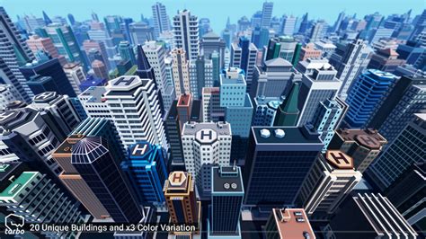 پکیج مدل سه بعدی یونیتی Tarbo - City 'Skyscrapers' Pack - جت ابزار