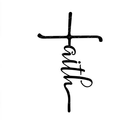 Faith Cross in cursive SVG, PNG, PDF, Religious svg, cross svg, church ...