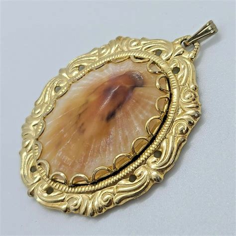 Vintage Polished Limpet Shell Gold Tone Pendant | eBay | Vintage polish ...