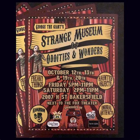 Strange Museum of Oddities & Wonders October 12-13 and 19-20th - Craig ...