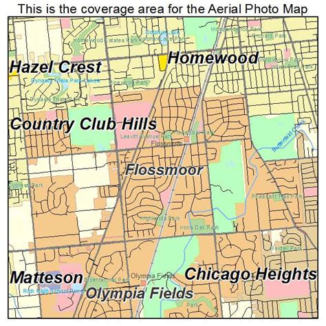 Aerial Photography Map of Flossmoor, IL Illinois