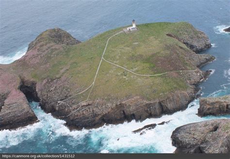 Aerial view of both landing platforms at Eilean Mor lighthouse. | Lighthouse keeper, Aerial view ...