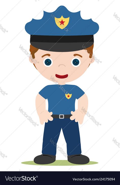 Young cop cartoon Royalty Free Vector Image - VectorStock