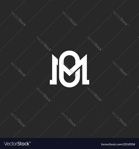 Monogram letters mo or om initials logo design Vector Image