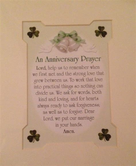 Charming Anniversary Prayer Matted 8x10 Irish