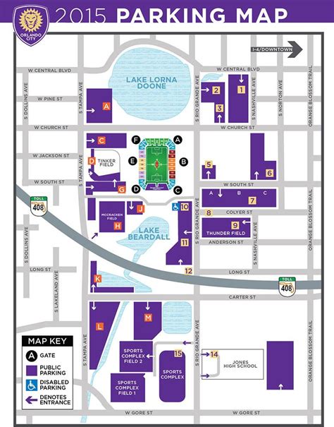 Citrus Bowl parking map - Citrus Bowl parking lot map (Florida - USA)