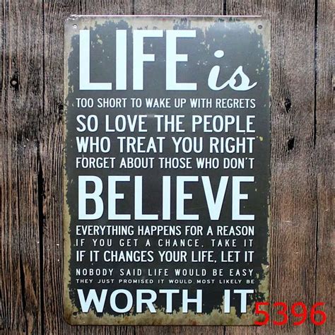 LIFE IS BELIEVE WORTH IT Tin Painting Board Vintage Tin Signs Painting ...