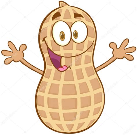 Peanut Cartoon Character With Welcoming Open Arms Stock Photo by ©HitToon 20046717