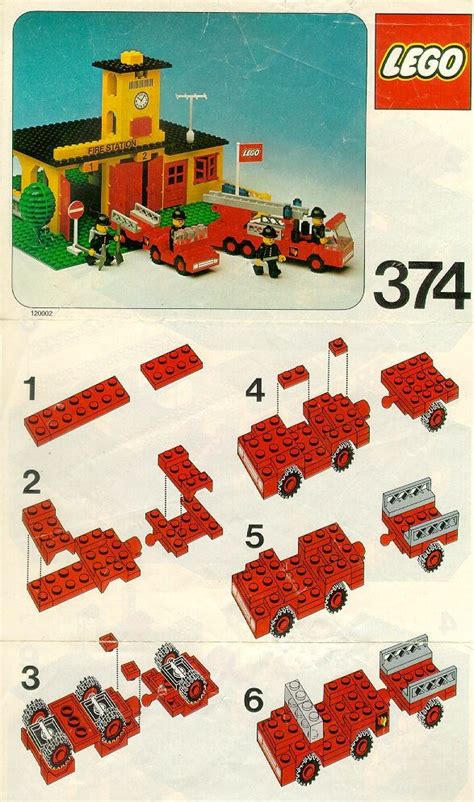 LEGO Fire Station Instructions 374, Rescue | Lego fire, Lego, Lego ...