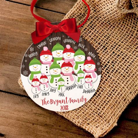 Personalized family ornament annual family ornament large | Etsy ...