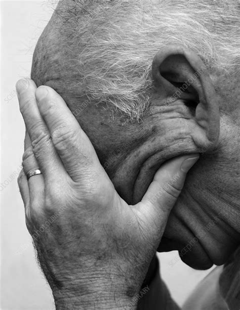 Depressed elderly man - Stock Image - M245/1203 - Science Photo Library